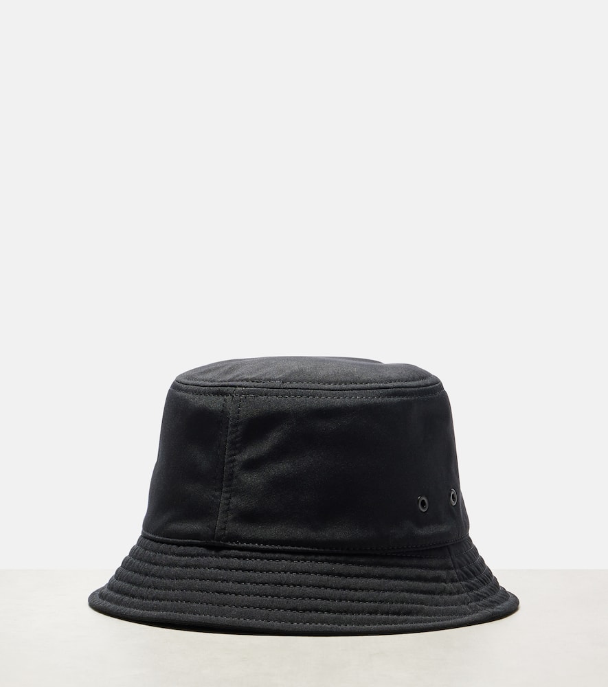 Moncler Cotton Blend Bucket Hat In Black