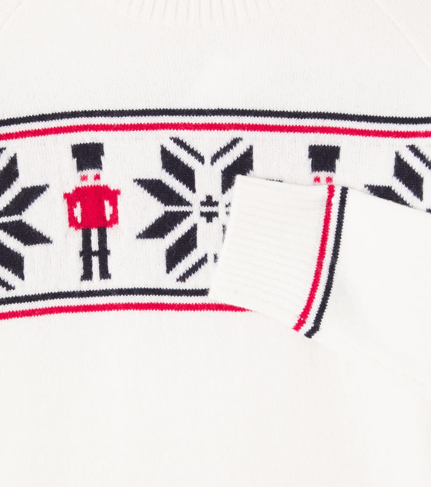 Tartine Et Chocolat Intarsia Wool Sweater In White
