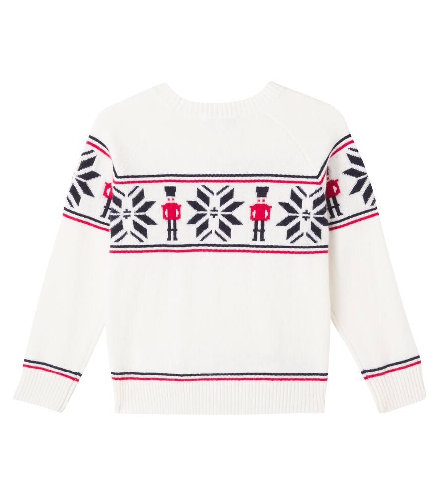 Tartine Et Chocolat Intarsia Wool Sweater In White