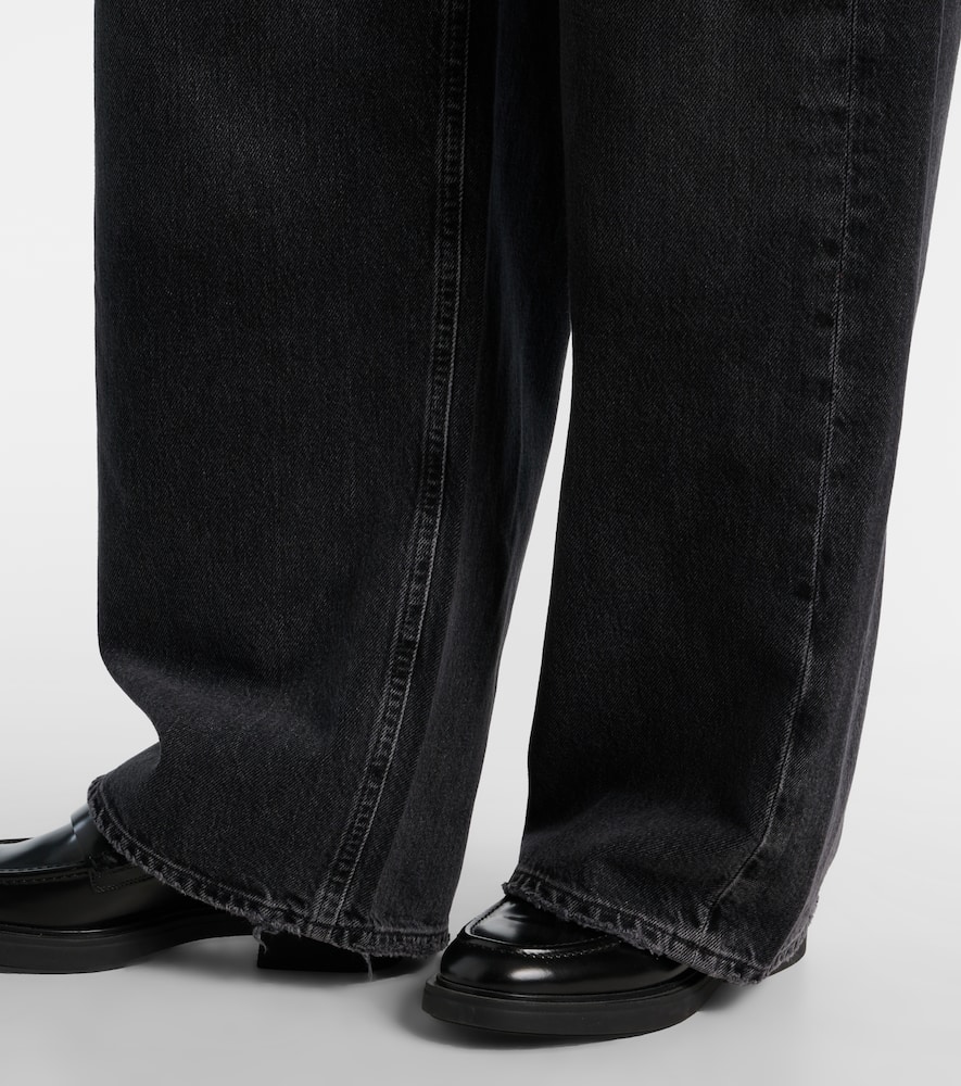 Agolde Vana Fold High Rise Wide Leg Jeans In Arcane In Black