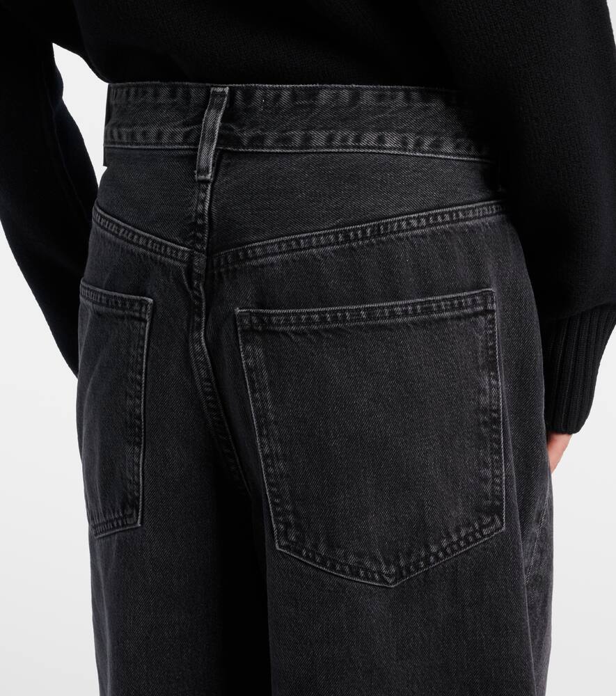 Agolde Vana Fold High Rise Wide Leg Jeans In Arcane In Black