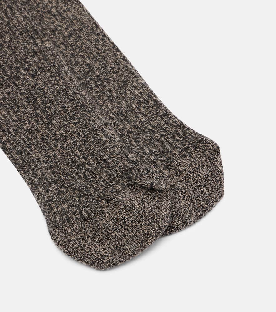 Max Mara Cashmere And Wool-blend Tights In Green