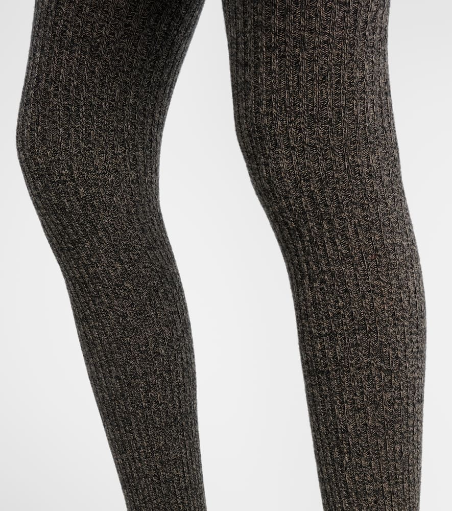 Max Mara Cashmere And Wool-blend Tights In Green
