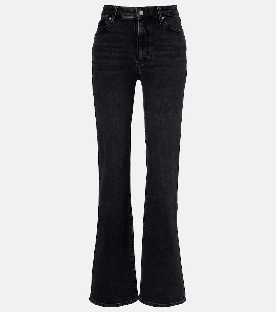 Frame Arrow High-rise Bootcut Jeans In Black