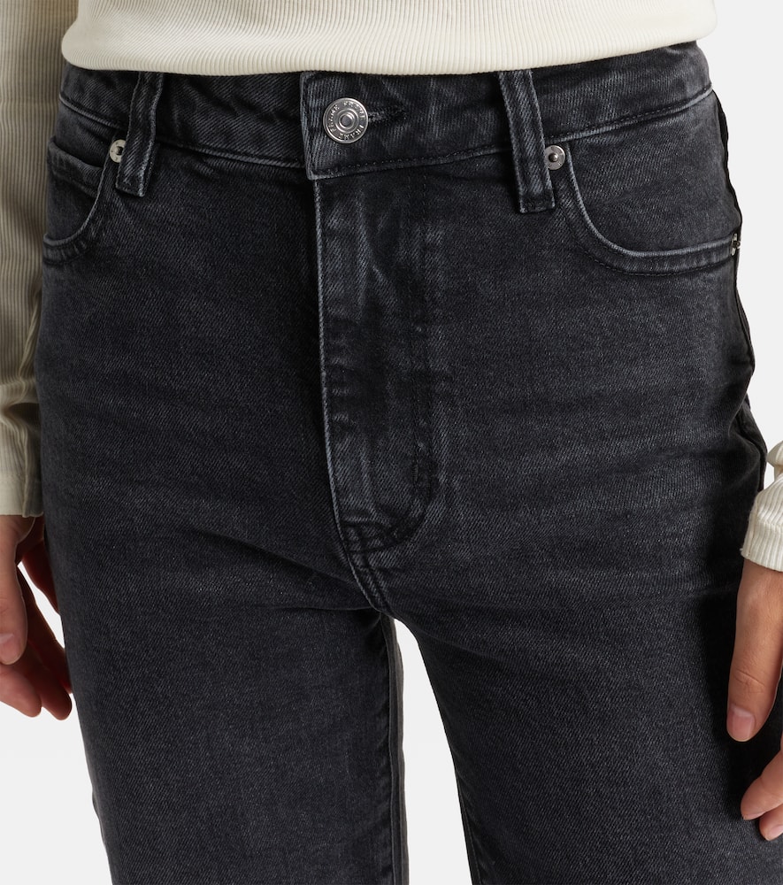 Frame Arrow High-rise Bootcut Jeans In Black
