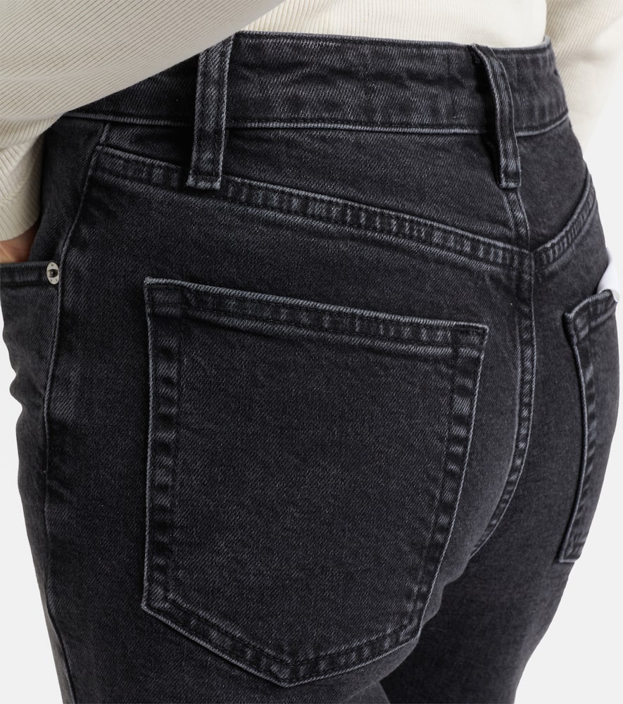 Frame Arrow High-rise Bootcut Jeans In Black