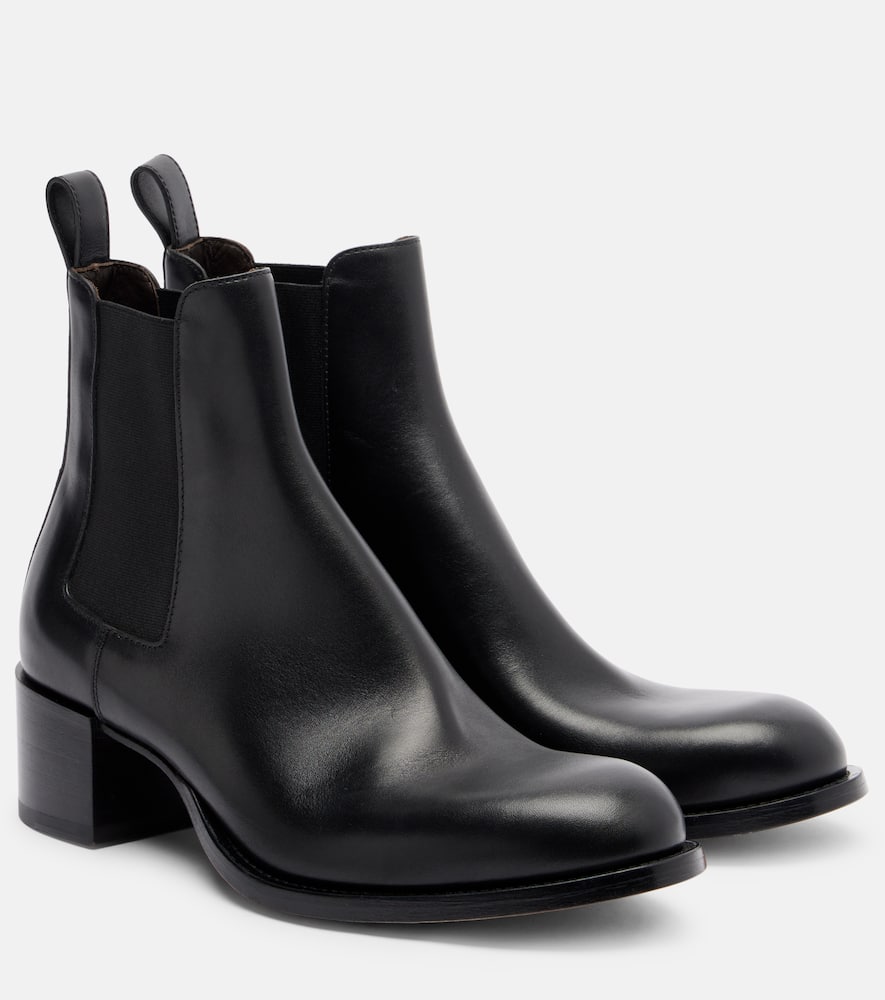 The Row Nobilis Chelsea Leather Ankle Boots In Black