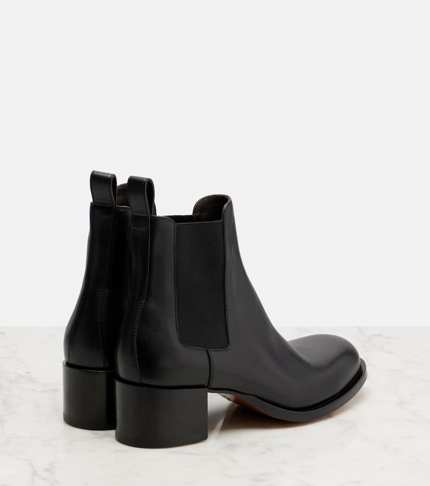 The Row Nobilis Chelsea Leather Ankle Boots In Black