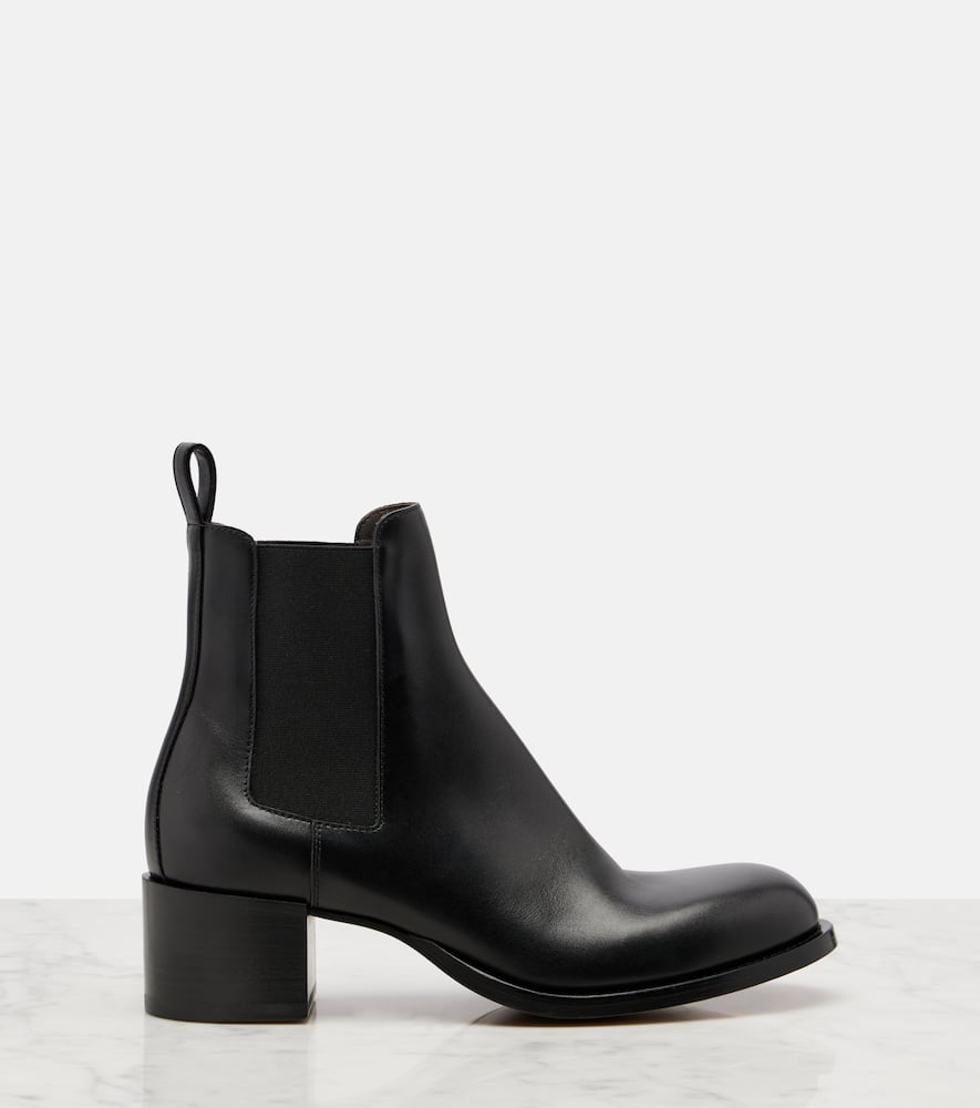 The Row Nobilis Chelsea Leather Ankle Boots In Black