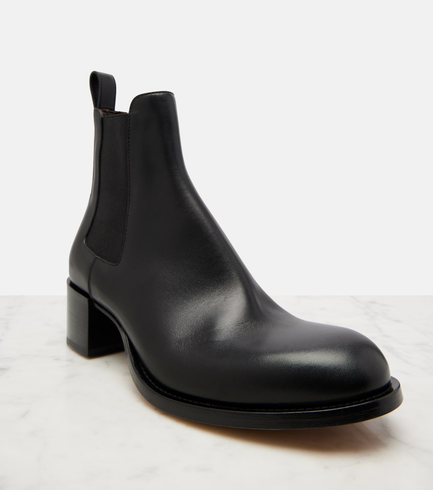 The Row Nobilis Chelsea Leather Ankle Boots In Black