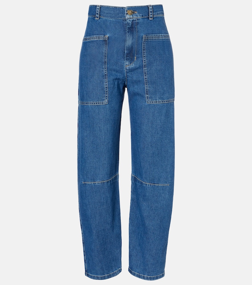 Velvet Farah High-rise Tapered Jeans In Blue