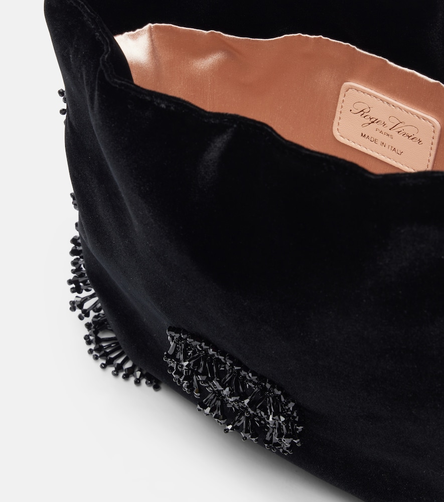  Roger Vivier Roger Vivier Verzierte Bucket Bag Pilgrim Mini Aus Samt 