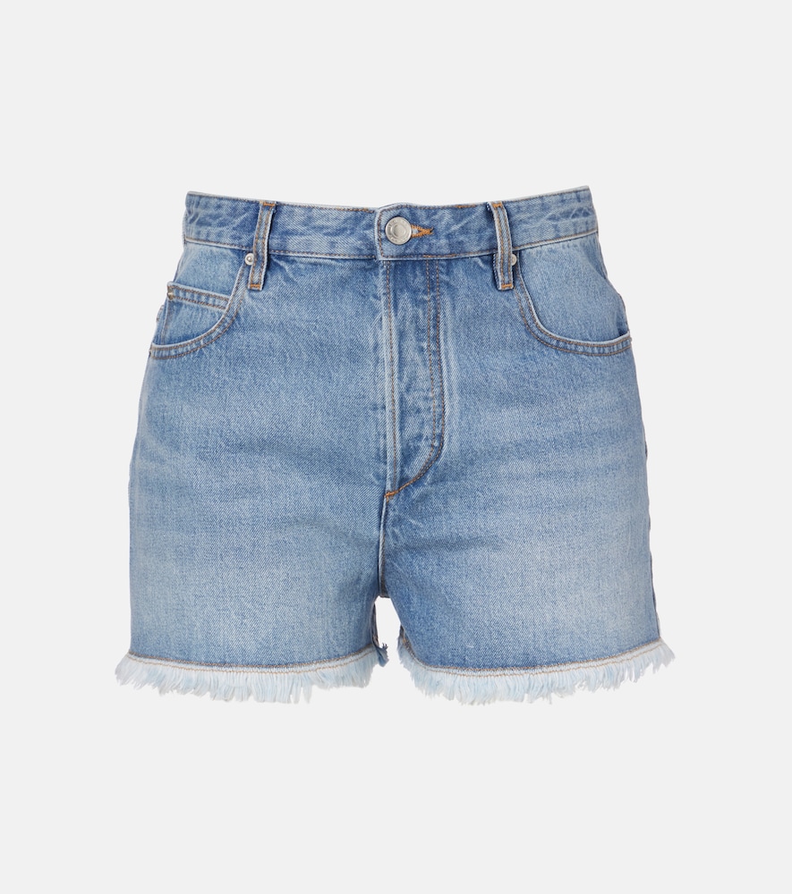 Isabel Marant High-Rise Jeansshorts Lesia Einfarbig Damen Blau Groß