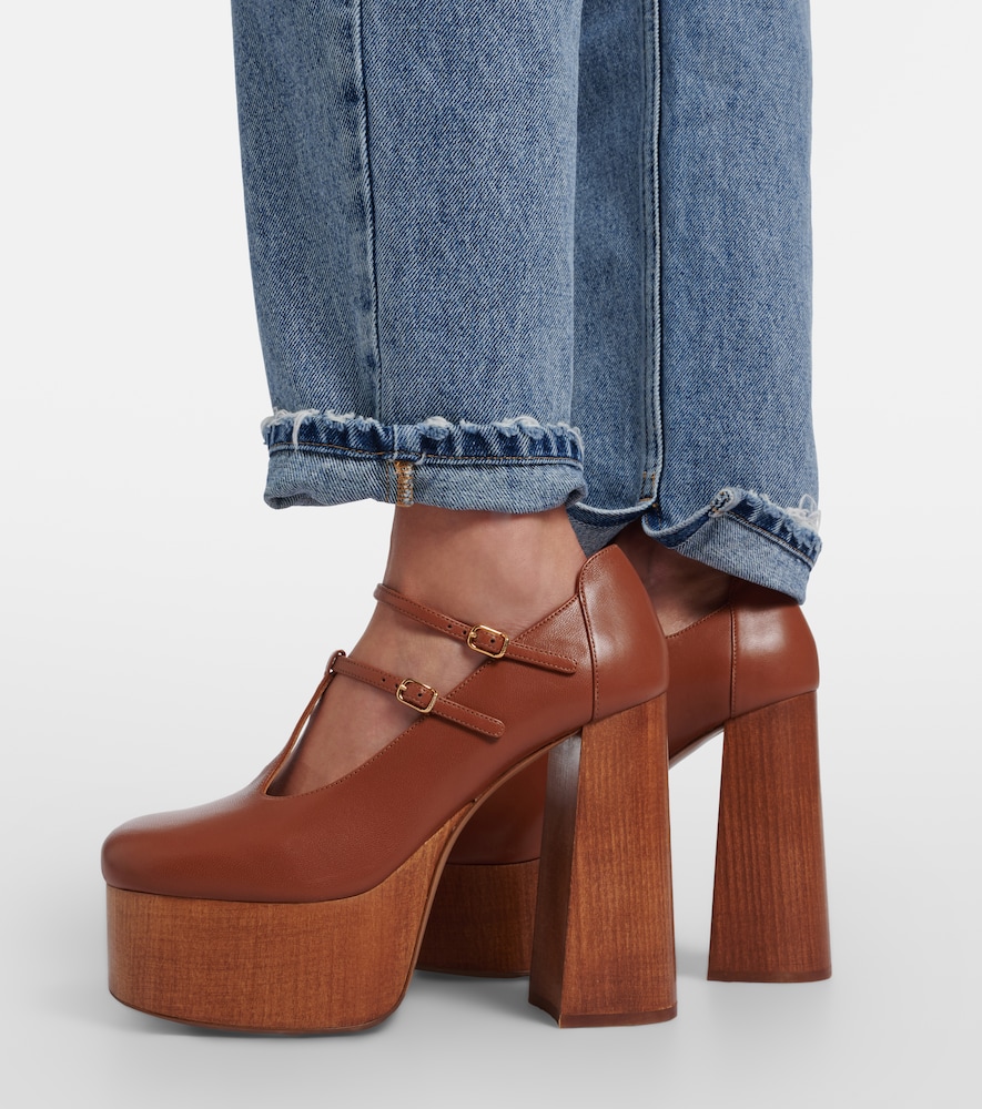 Chloé Loti leather platform Mary Jane pumps