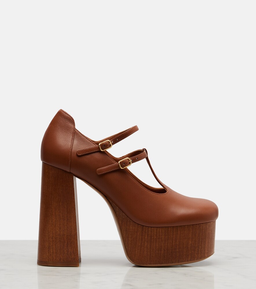  Chloe Chloe Loti Leather Platform Mary Jane Pumps 