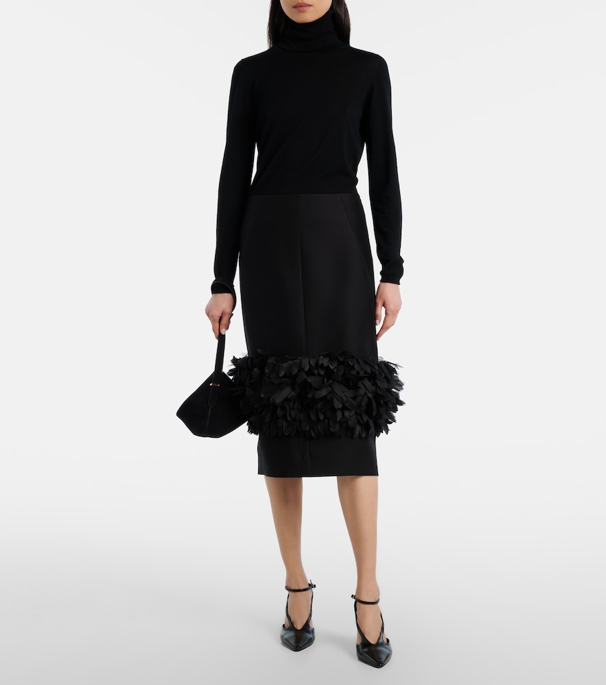 Toteme Petal wool and silk pencil skirt