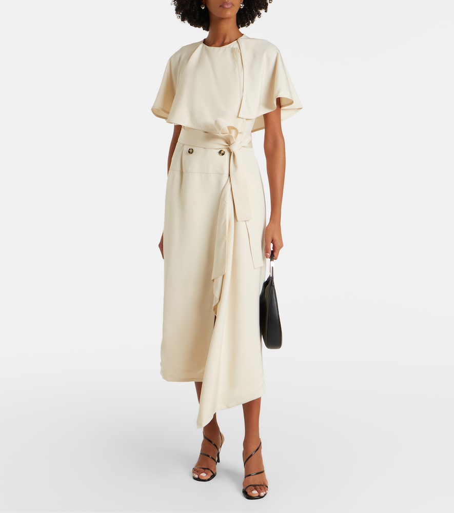 Proenza Schouler Isolde caped twill midi dress
