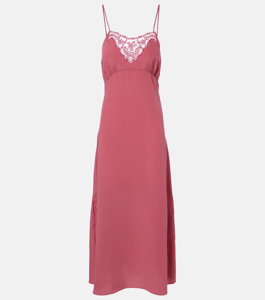 Chloé Slipdress aus Seide mit Spitze