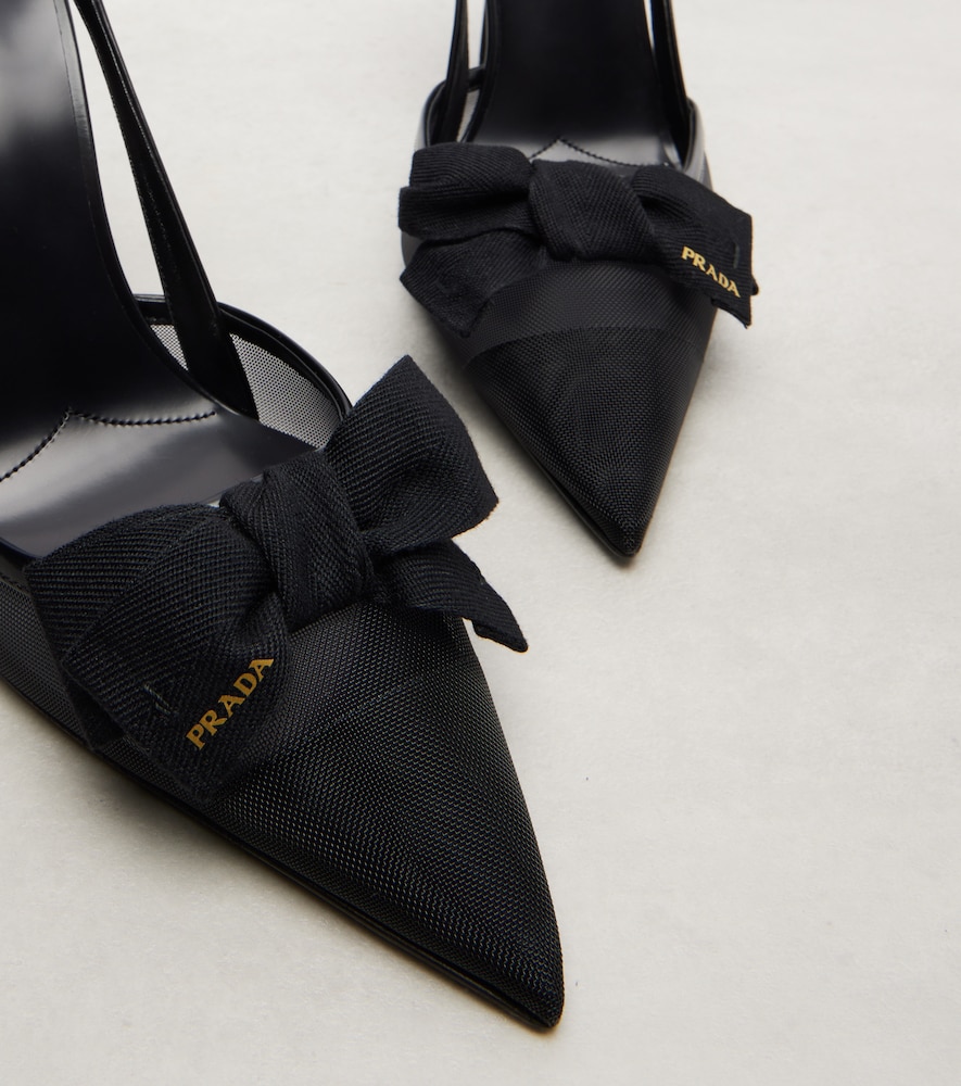  Prada Prada Slingback-pumps 100 Aus Mesh Mit Leder 