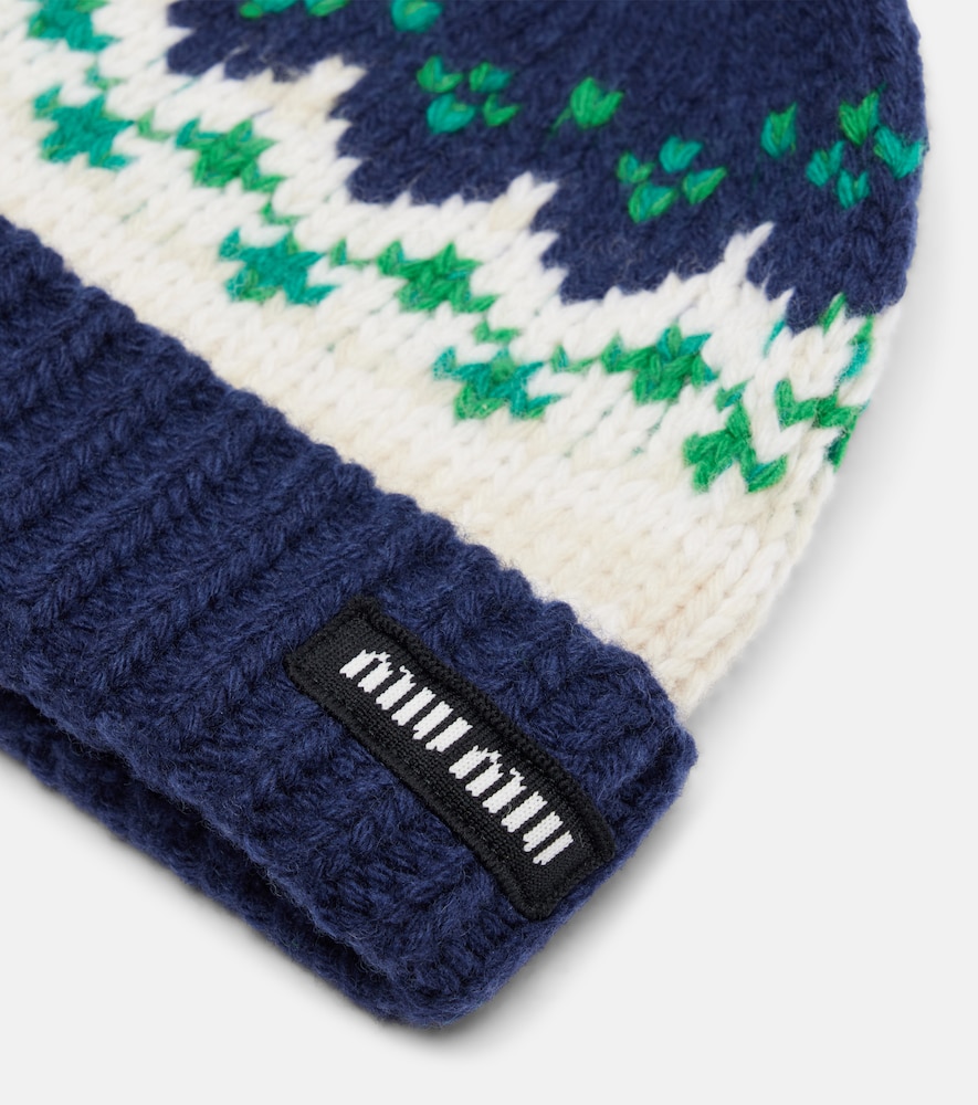  Miu Miu Miu Miu Fair Isle Virgin Wool Beanie 