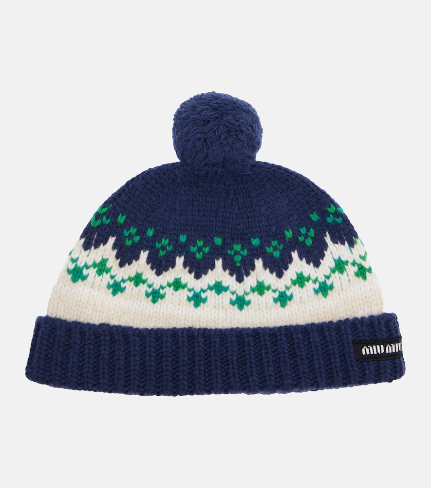  Miu Miu Miu Miu Fair Isle Virgin Wool Beanie 
