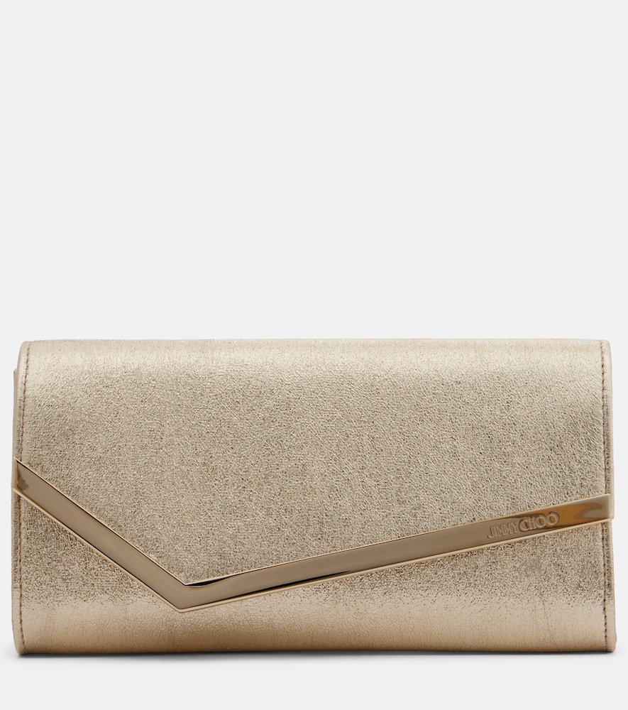 Jimmy Choo Emmie Small metallic leather clutch