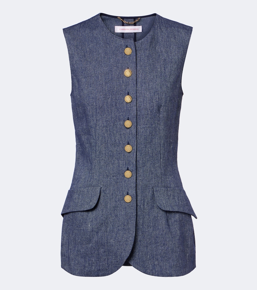 Carolina Herrera Gilet en lin mlang 1655 €