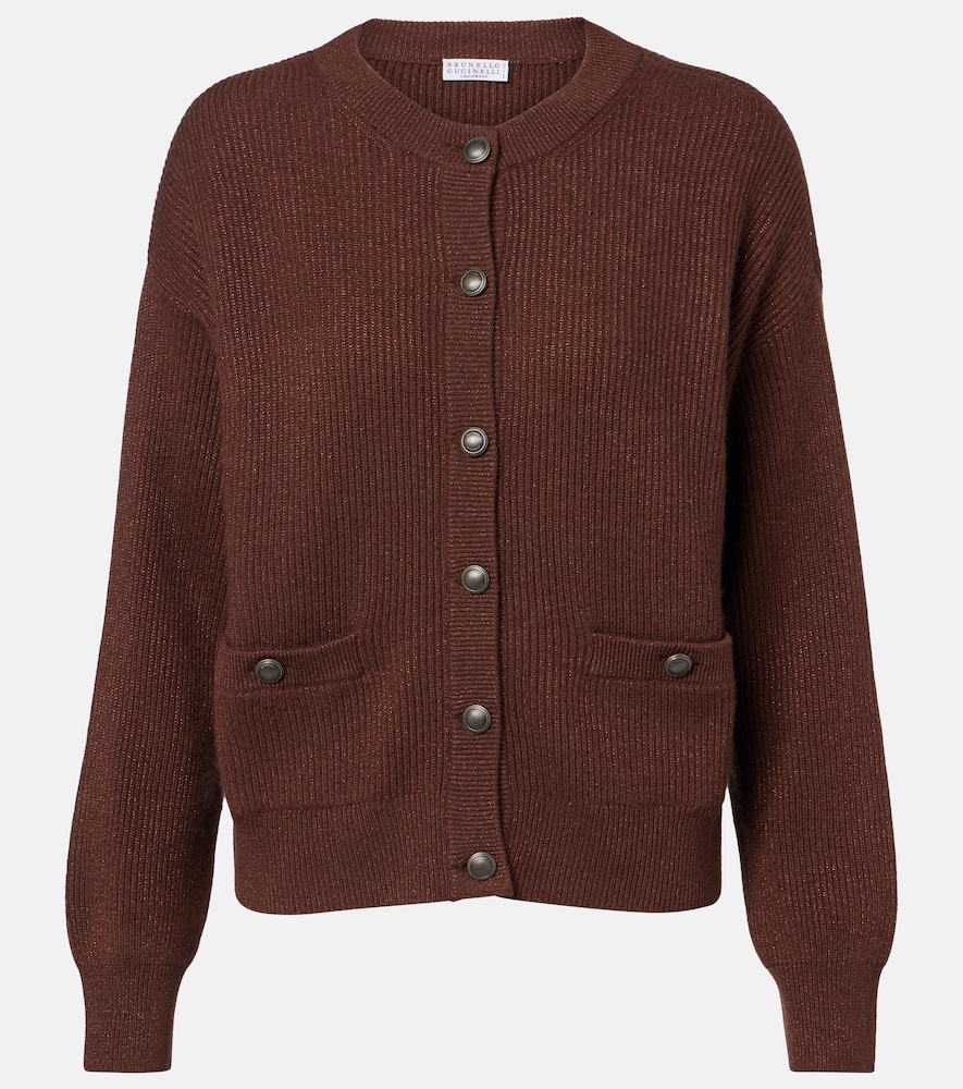 Brunello Cucinelli Women's Brown Cashmere-Blend Cardigan UK Size 8 - Mytheresa