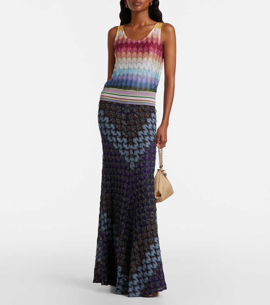 Missoni Knitted lamé maxi skirt