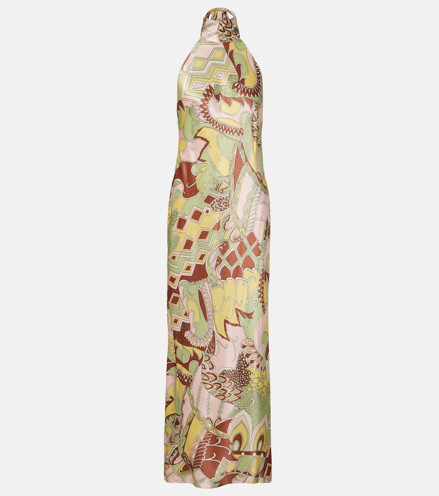 Abito midi Maura in satin con stampa