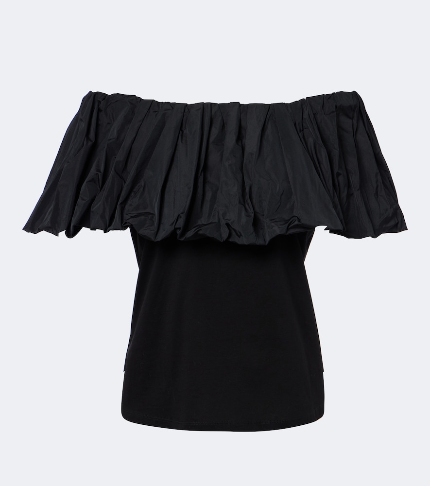 Top off-shoulder in cotone con volant