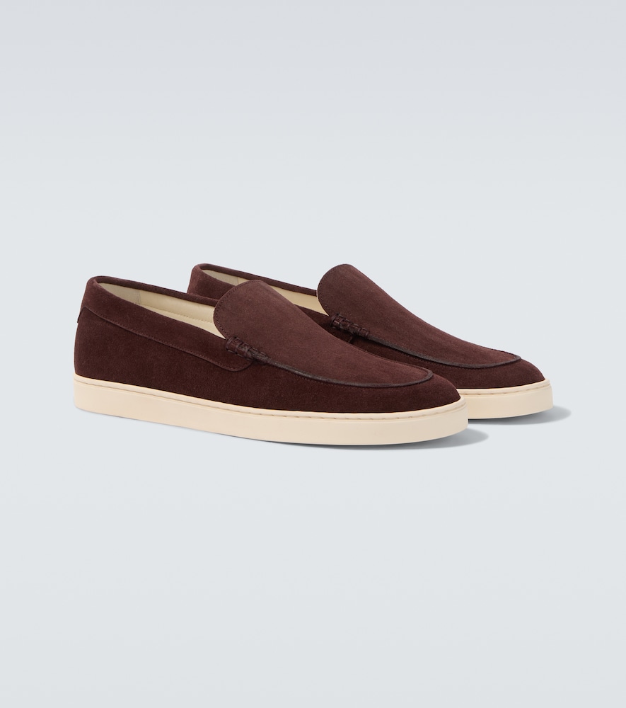 Brunello Cucinelli Chevron suede slip-on shoes