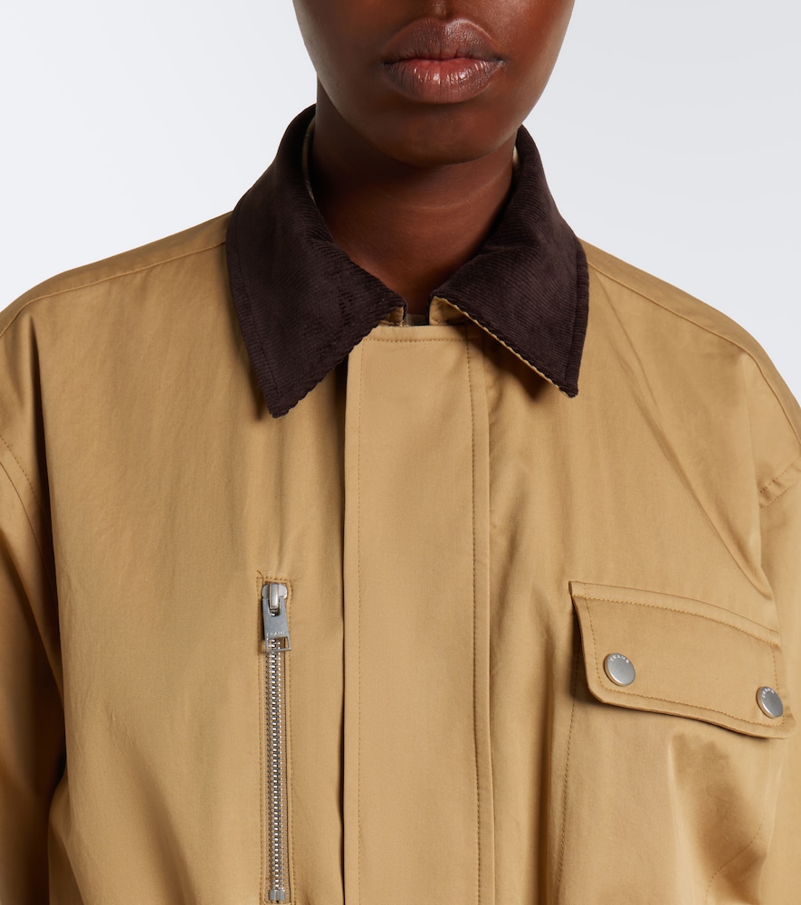 Corduroy-Trimmed Cotton Twill Jacket