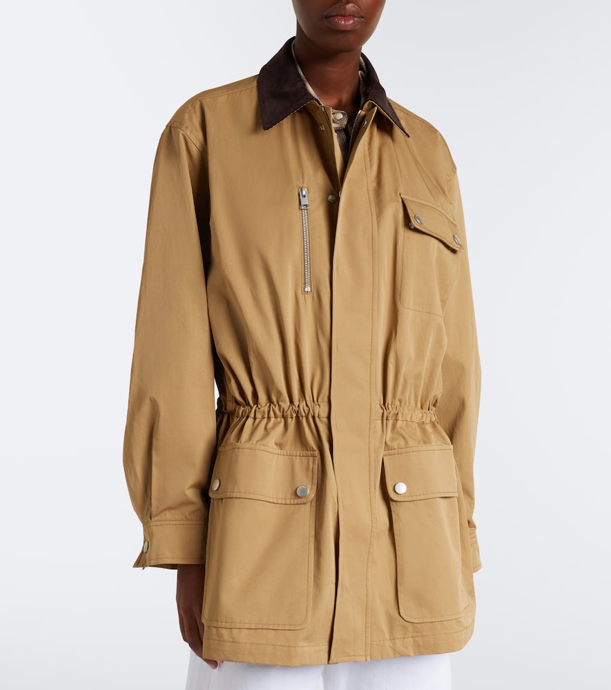 Corduroy-Trimmed Cotton Twill Jacket