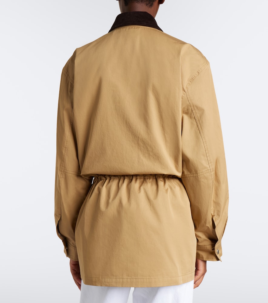 Corduroy-Trimmed Cotton Twill Jacket