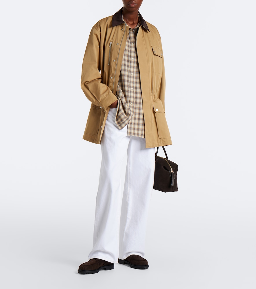Corduroy-Trimmed Cotton Twill Jacket