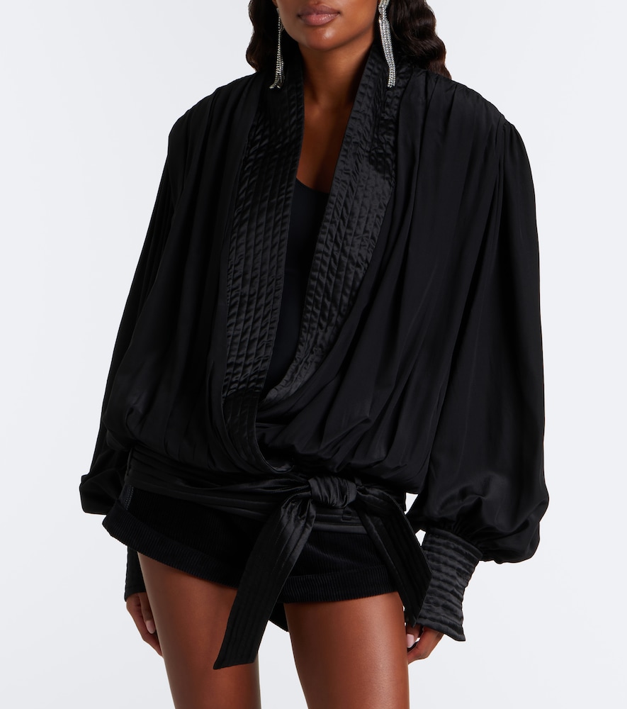 Diljane Draped Silk Crêpe De Chine Jacket