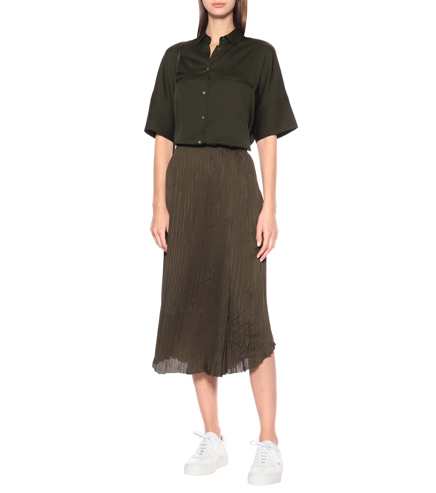  Vince Vince Pleated-crepe Skirt 