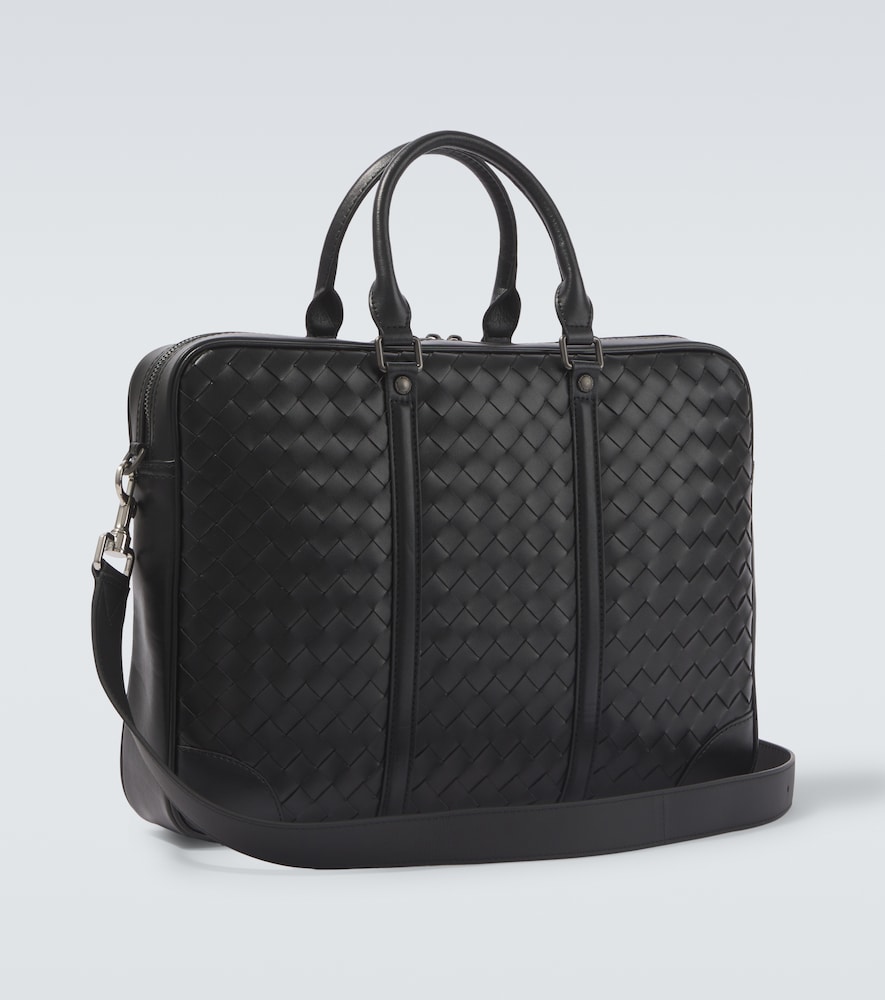  Bottega Veneta Bottega Veneta Intrecciato Leather Briefcase 