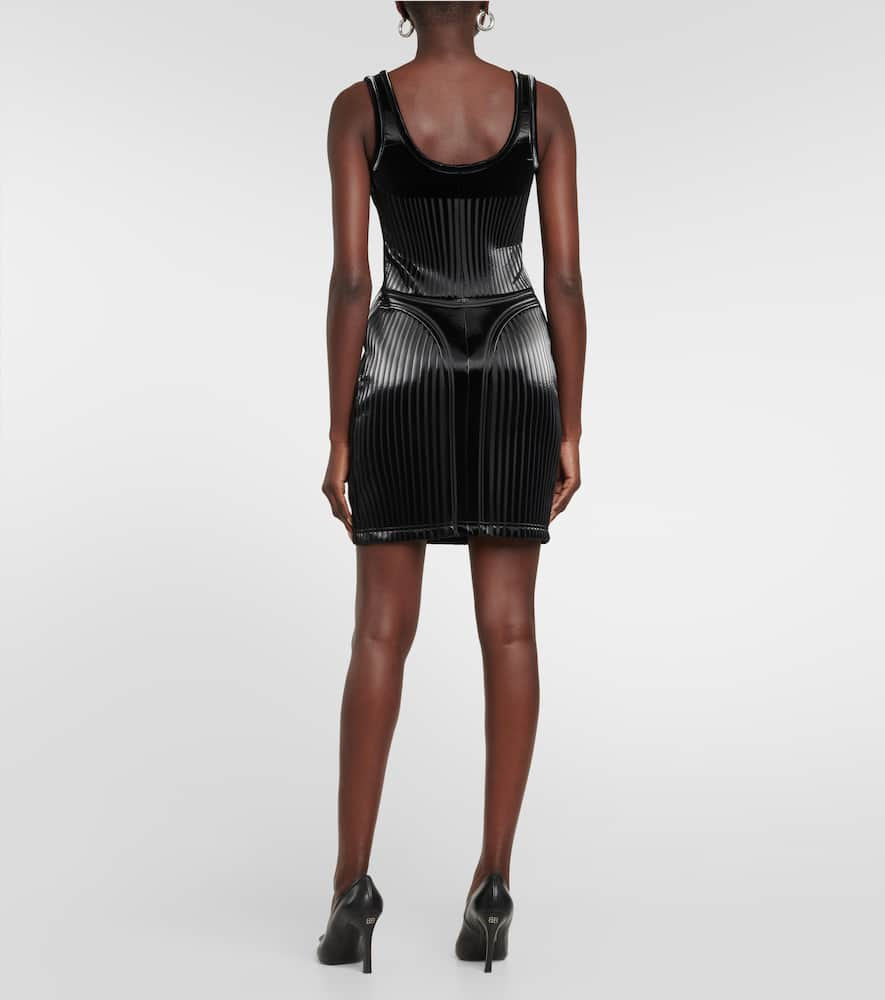 Shop Mugler Embossed Minidress In Black