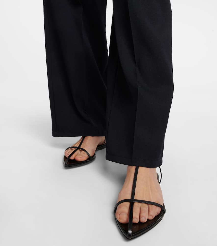 Shop Jil Sander Tripon Leather Sandals In Black