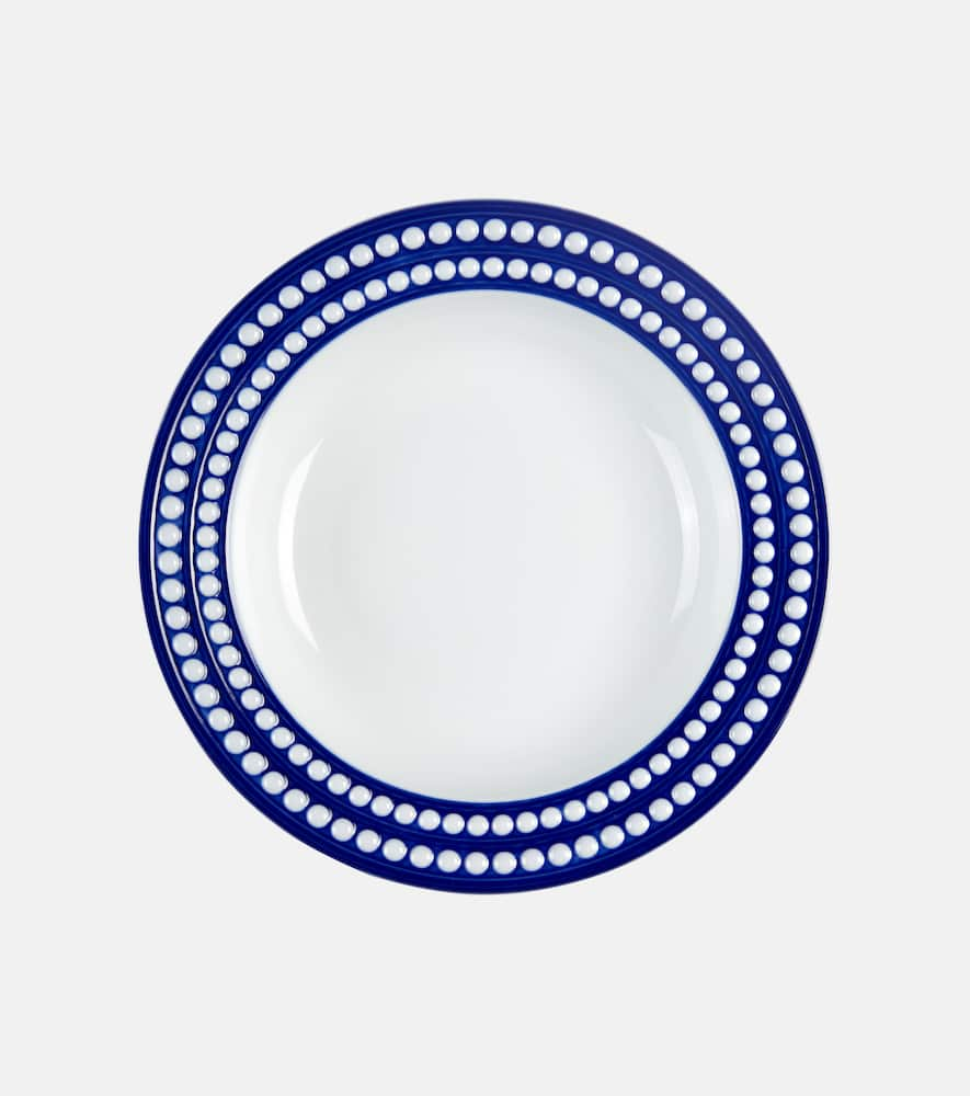 L'objet Perlee Bleu Rimmed Soup Plate In Blu