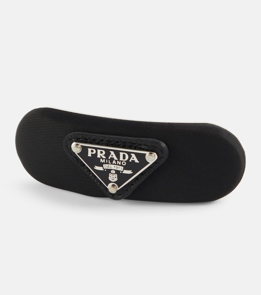 Prada Logo-plaque Hair Clip In Black