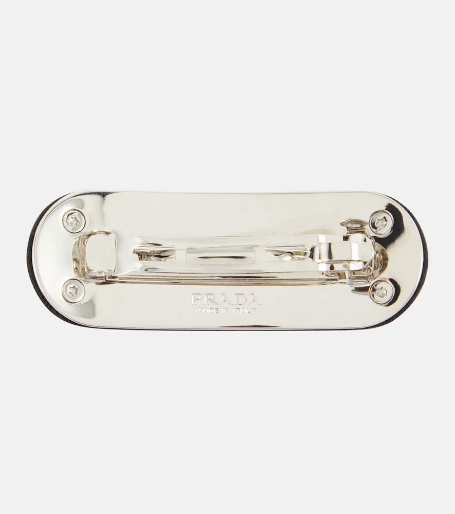 Prada Logo-plaque Hair Clip In Black