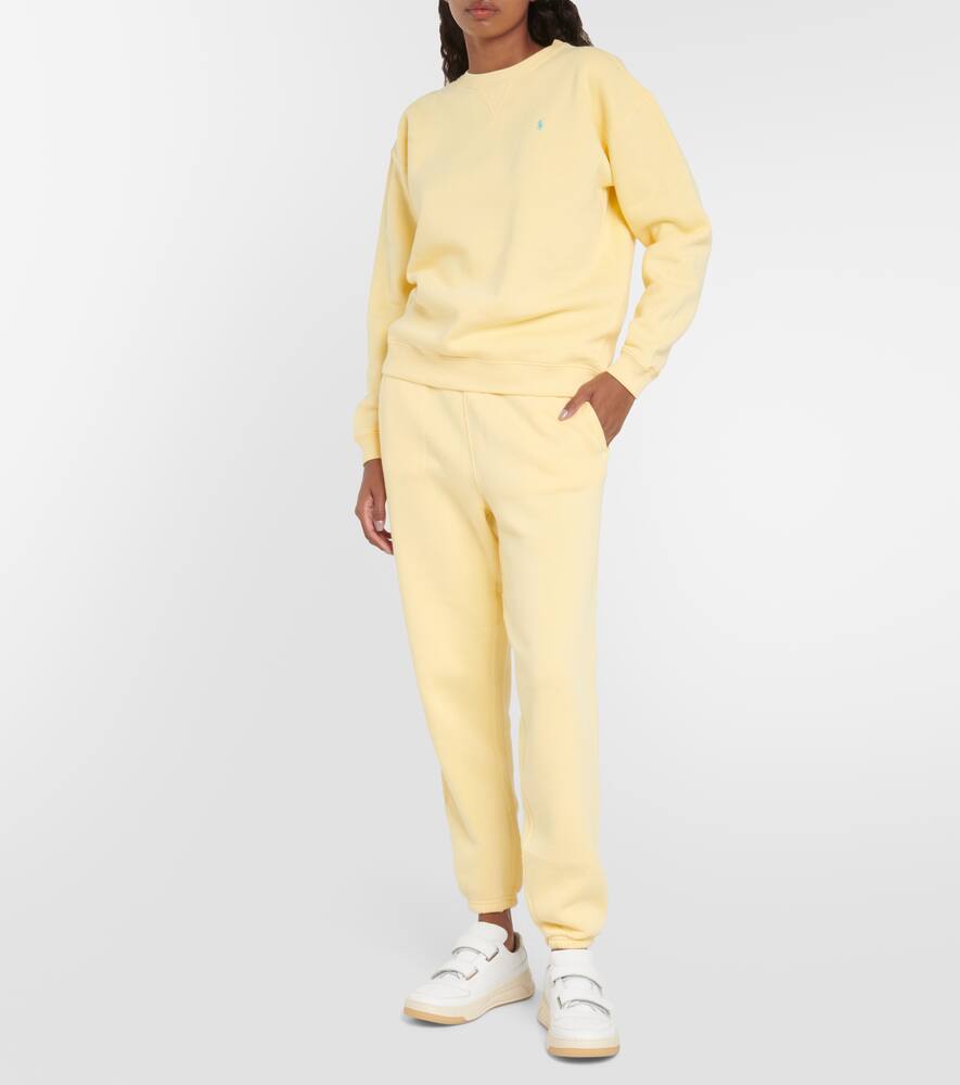 Shop Polo Ralph Lauren Cotton-blend Fleece Sweatpants In Yellow