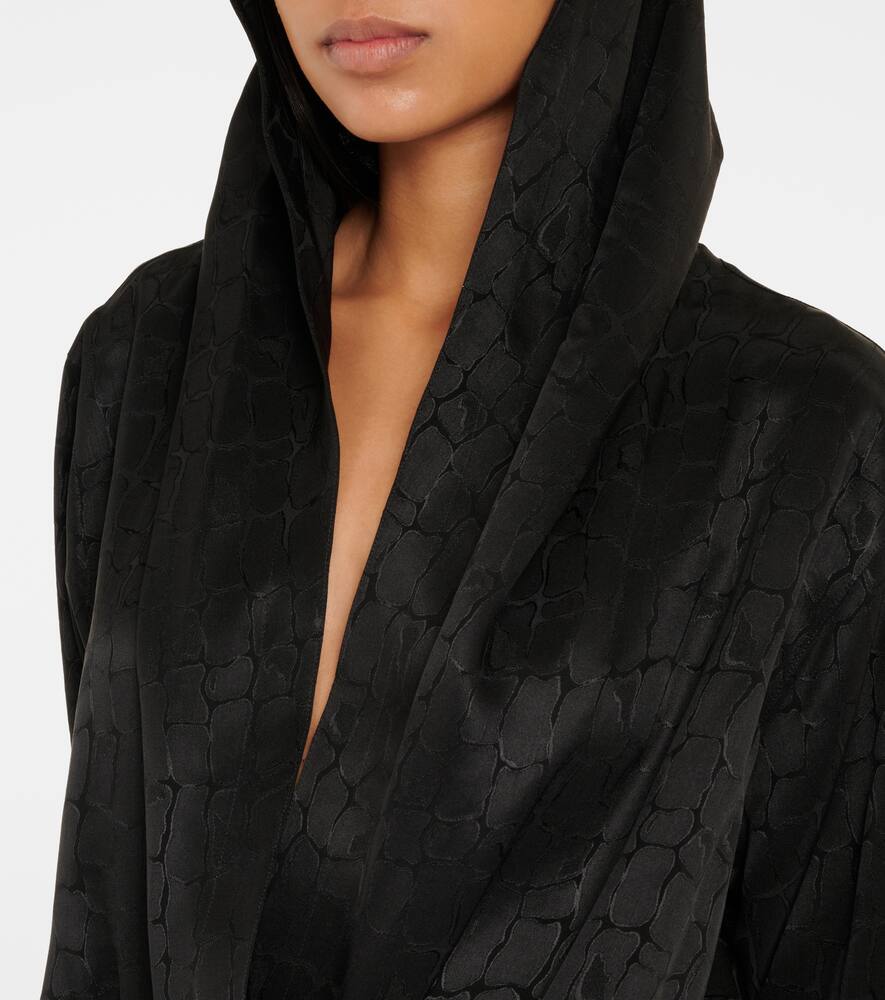 Shop Alaïa Hooded Bodysuit In Black