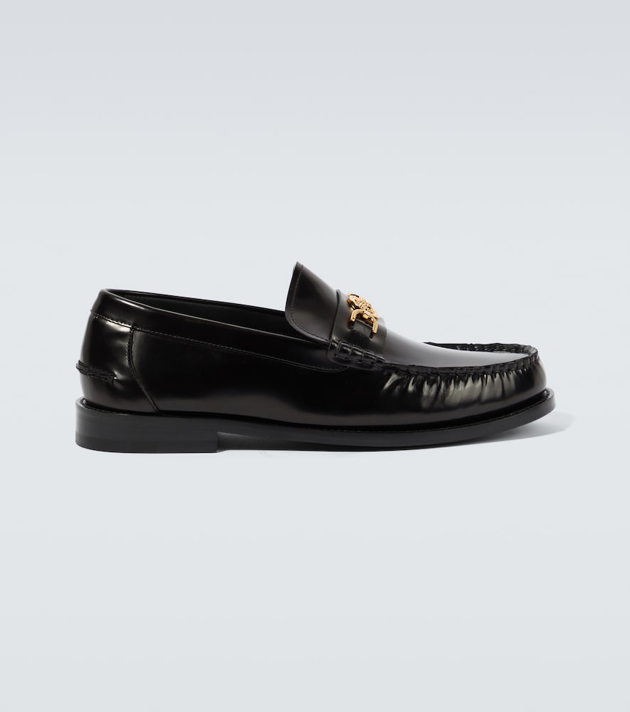 Versace Medusa '95 Leather Loafers Black Uk Size 6 Men's