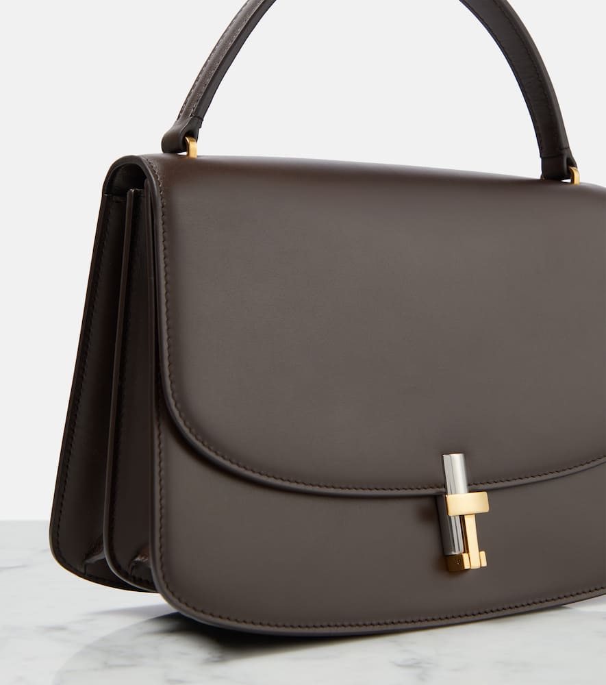 The Row Sofia 11.75 Leather Tote Bag In Brown