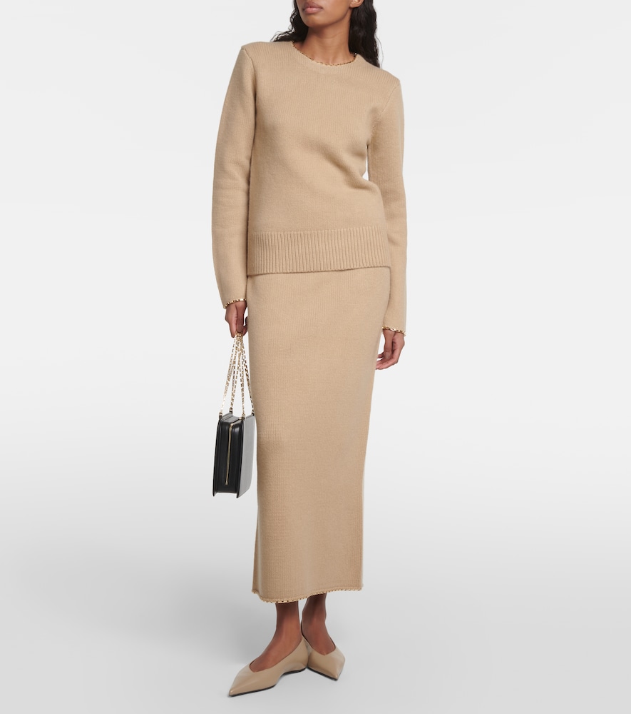  Toteme Toteme Wool And Cashmere-blend Midi Skirt 