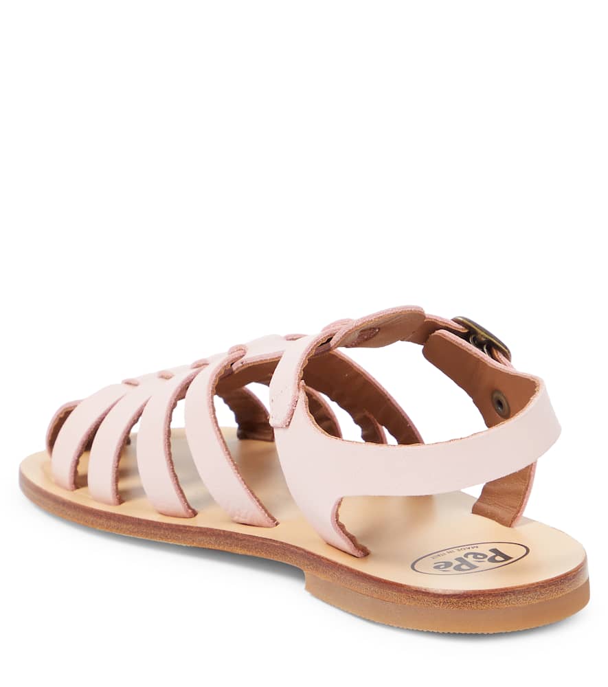 Shop Pèpè Vitello Leather Sandals In Pink